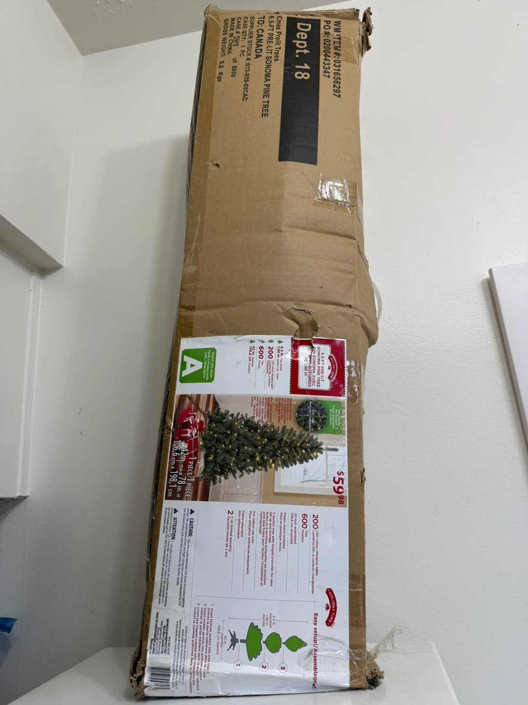 6.5-ft Pre-Lit Sonoma Pine Tree (New in Box!)