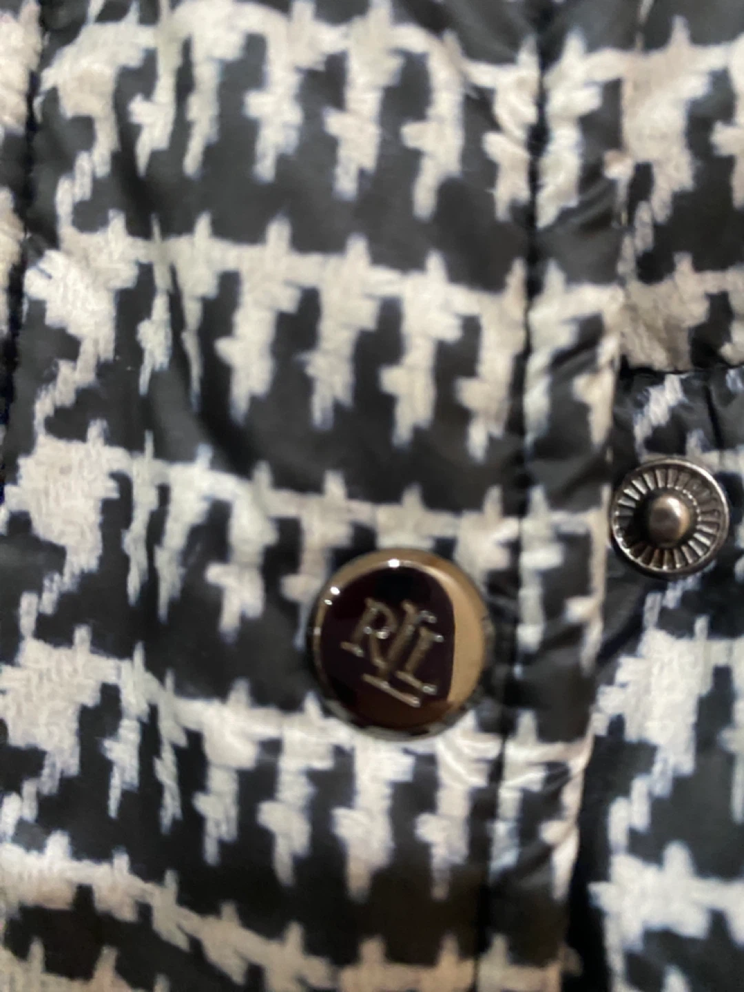 Ralph Lauren Houndstooth Puffer Jacket - Size L - photo 5