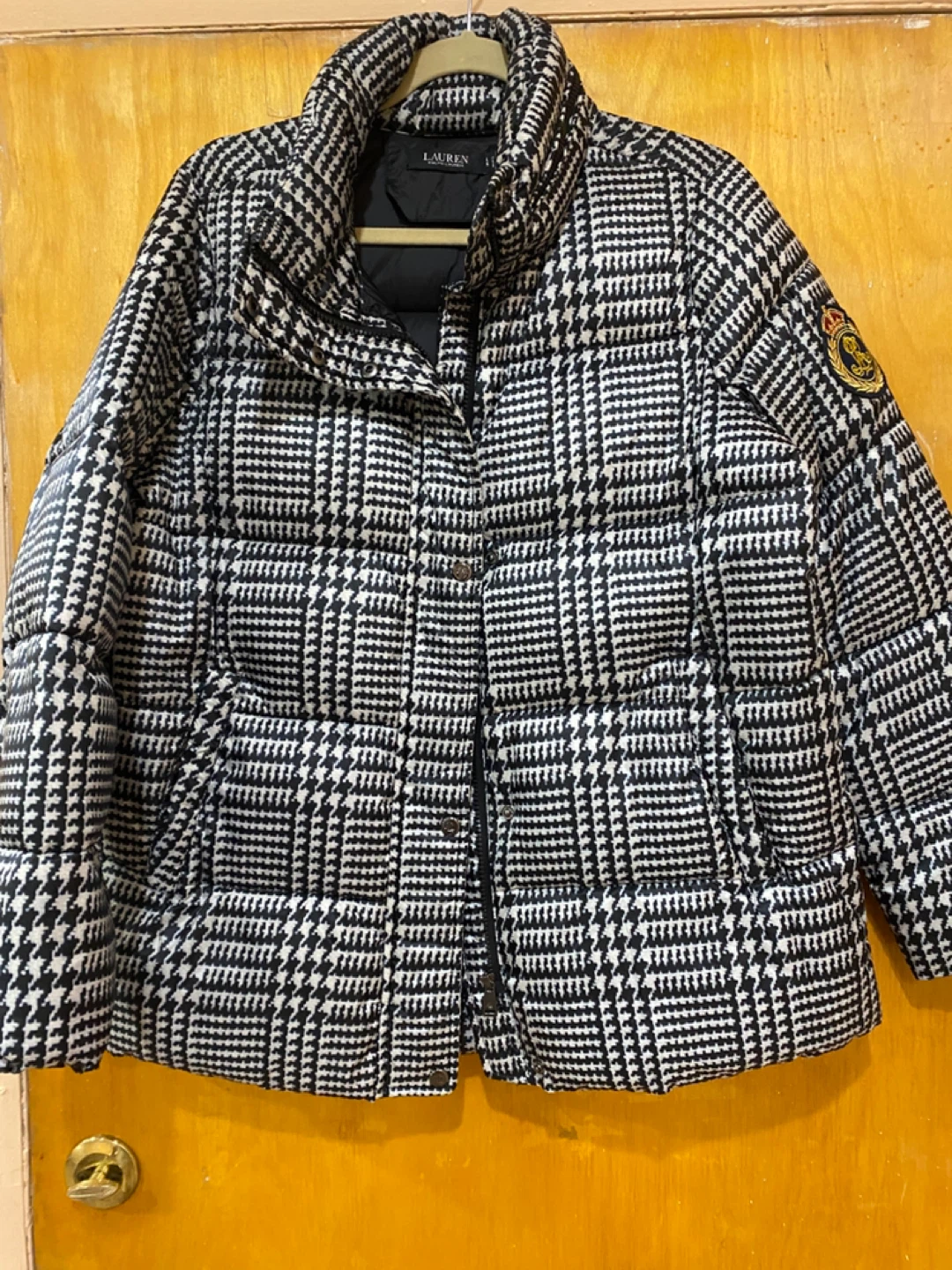 Ralph Lauren Houndstooth Puffer Jacket - Size L - photo 4