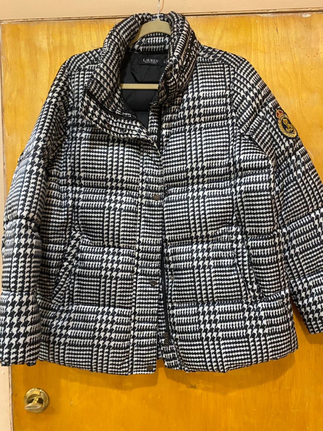 Ralph Lauren Houndstooth Puffer Jacket - Size L