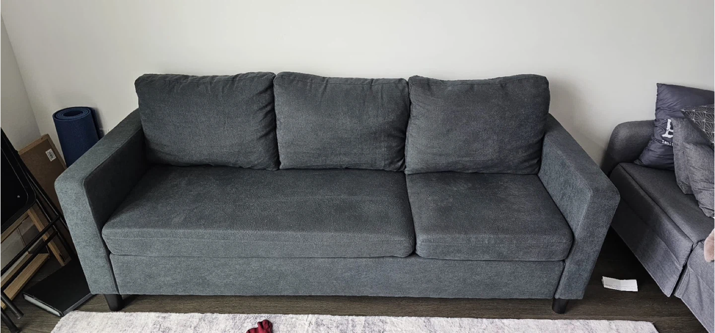 Grey Sofa with Ottoman - photo 2