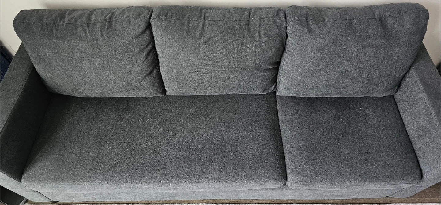 Grey Sofa with Ottoman