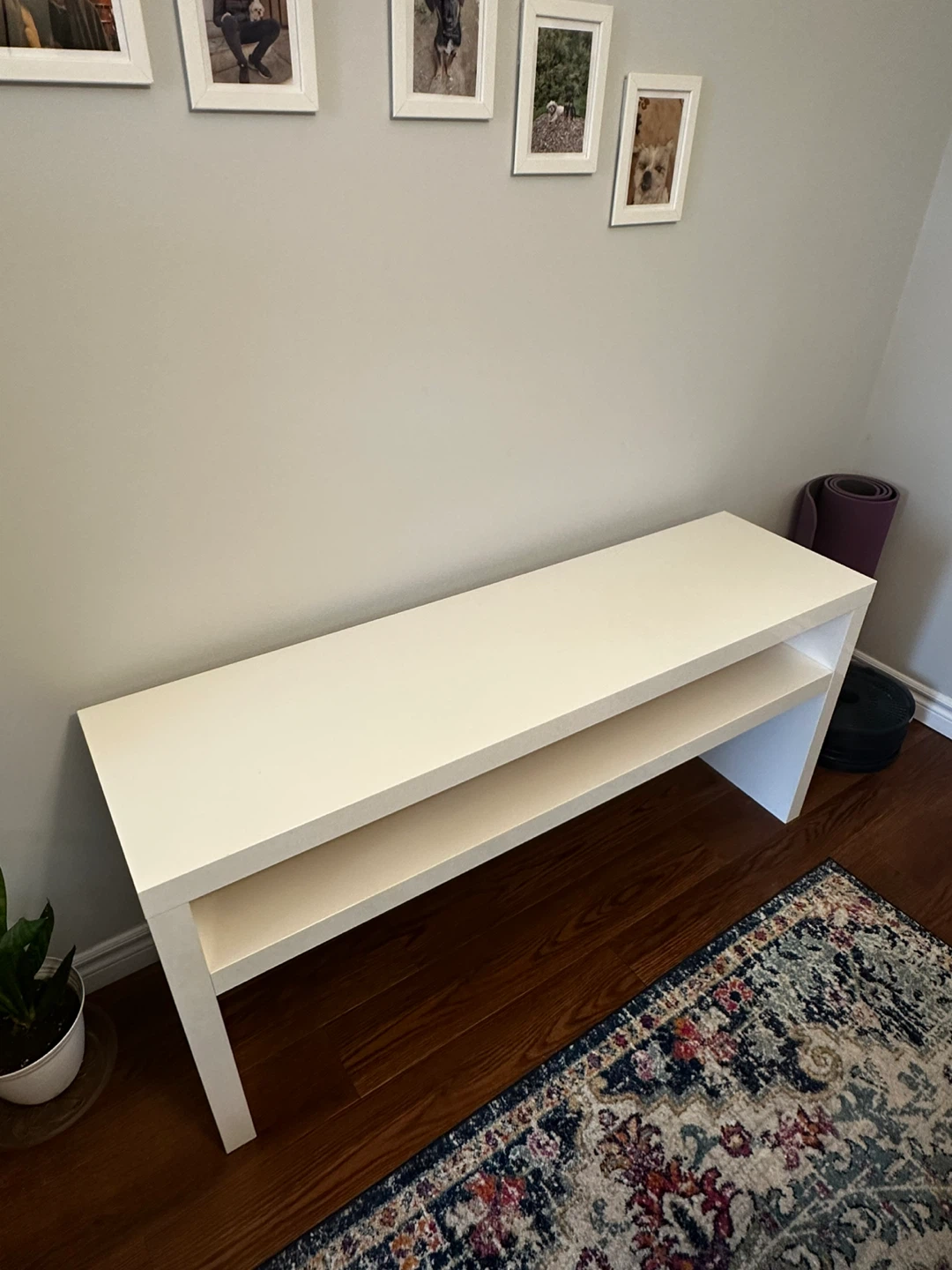 White IKEA Console with Shelf - photo 2