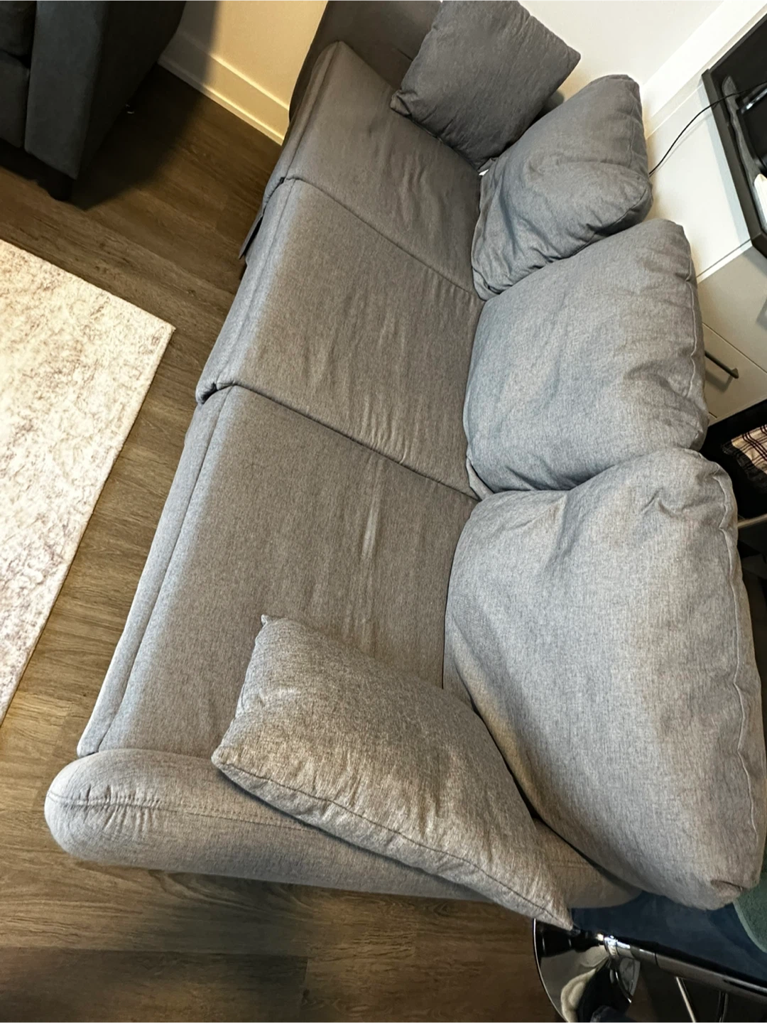 3-seater light grey sofa - photo 2