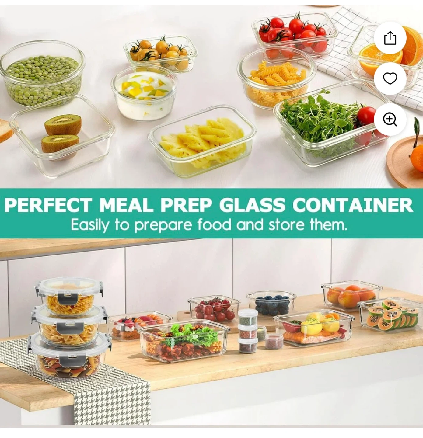 34-Piece Glass Meal Prep Containers Set - photo 2
