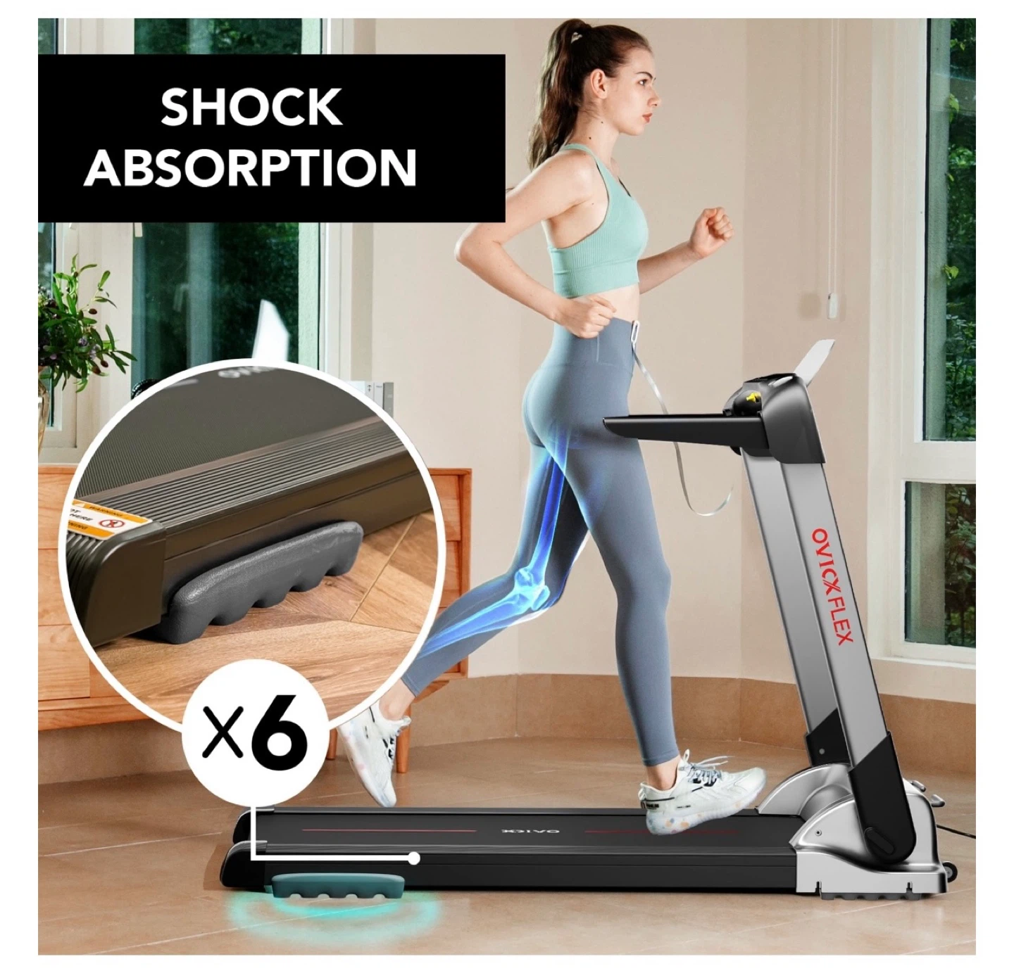 OVICX Q100 Foldable Treadmill - Compact & Powerful - photo 3