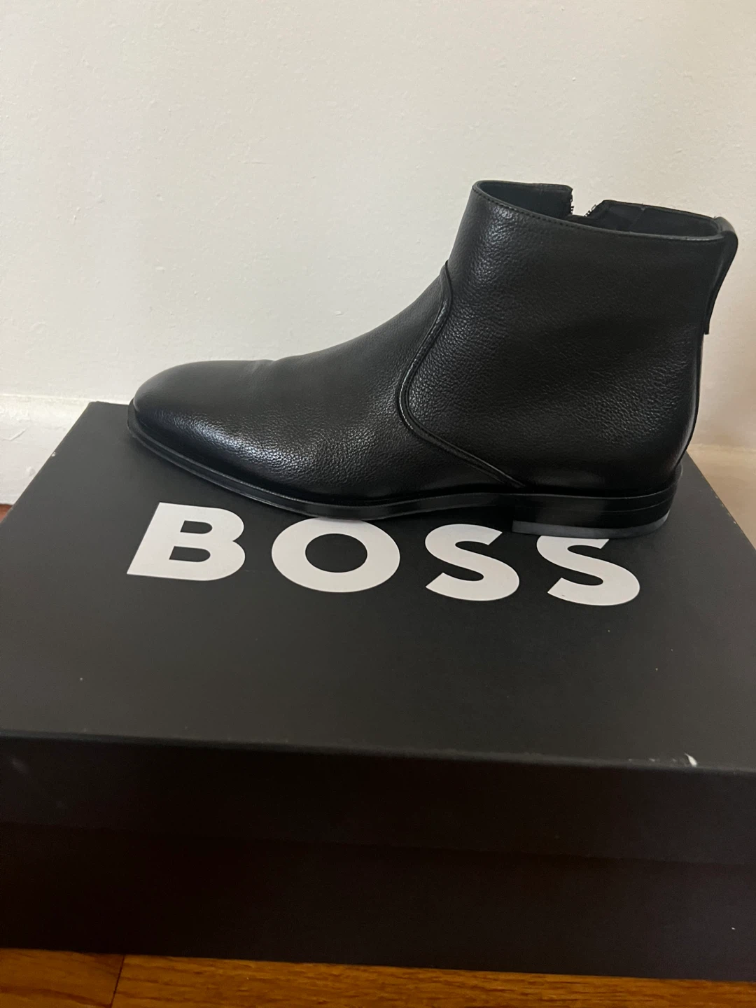 BOSS Black Leather Ankle Boots - photo 2