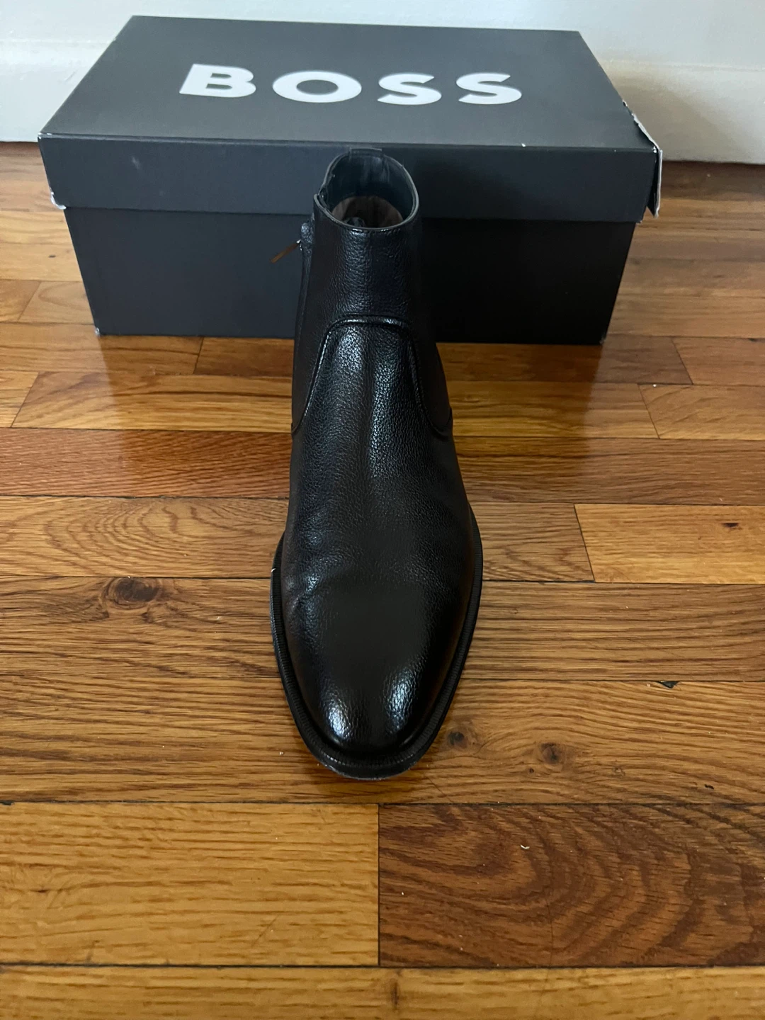 BOSS Black Leather Ankle Boots