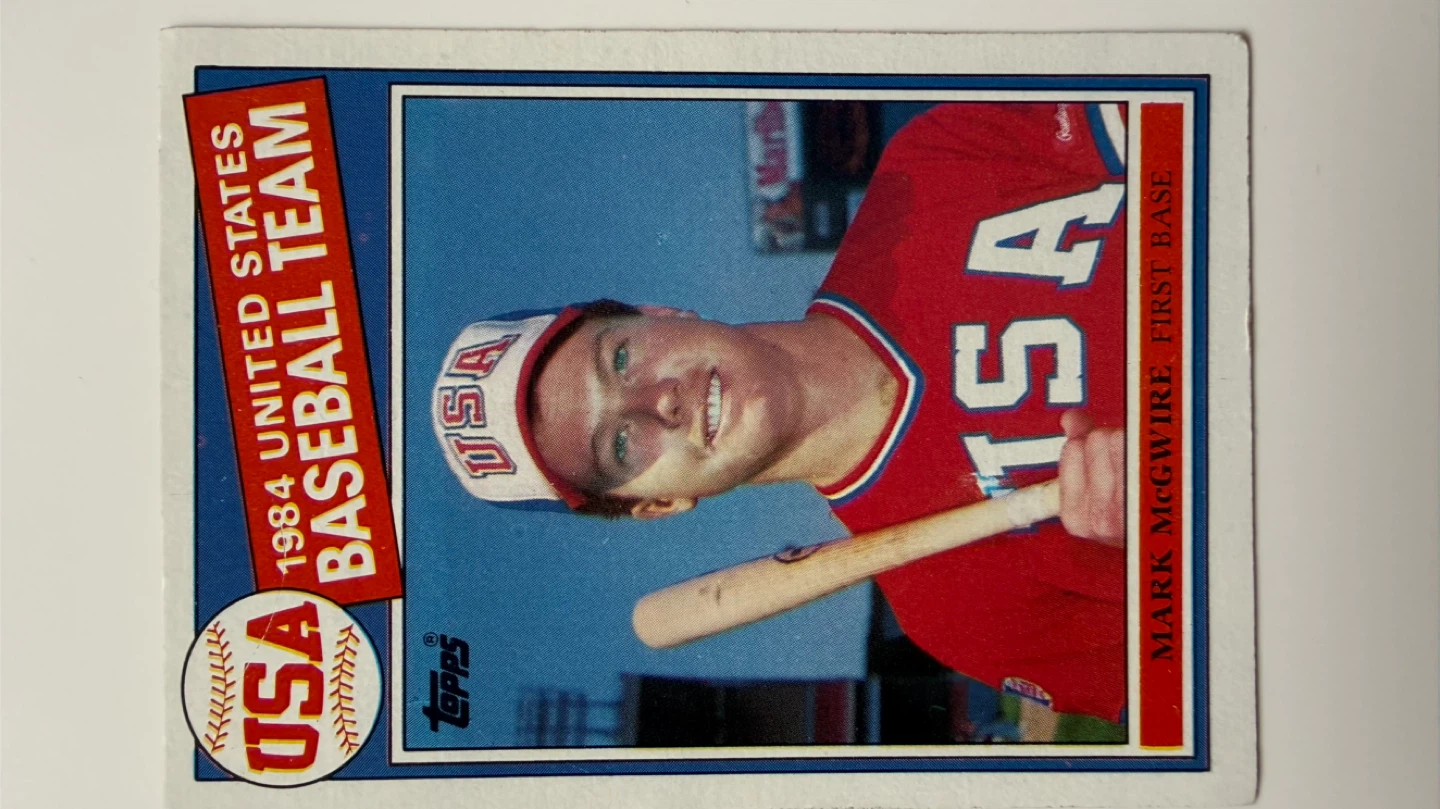 1984 USA Baseball Team Mark McGwire Topps Card