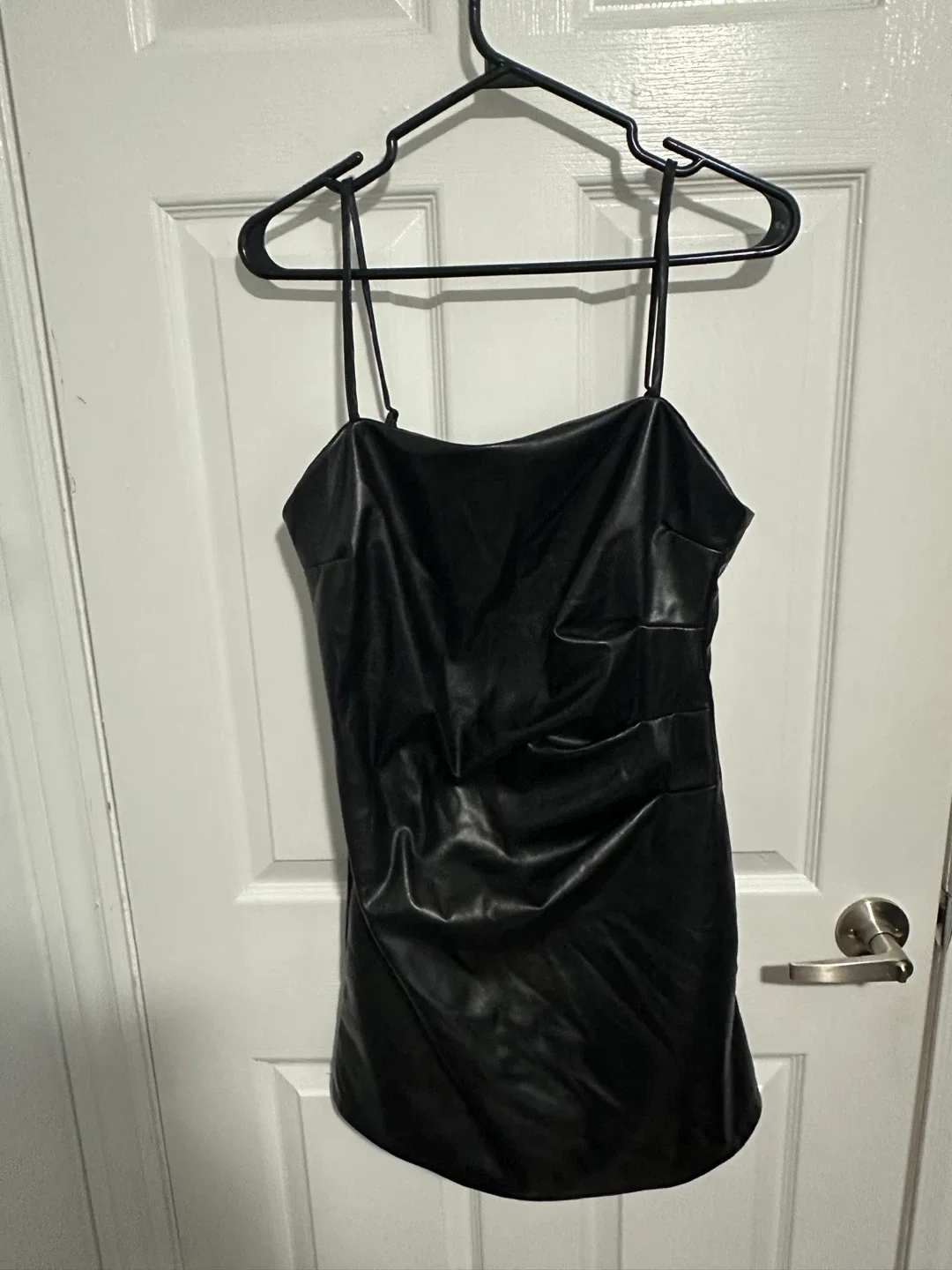 New with tags - Black Faux Leather Mini Dress thumbnail