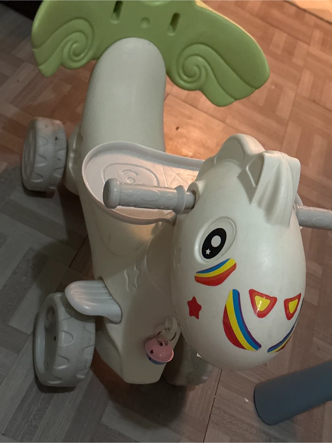 White Unicorn Baby Ride-On Toy image indicator(3)
