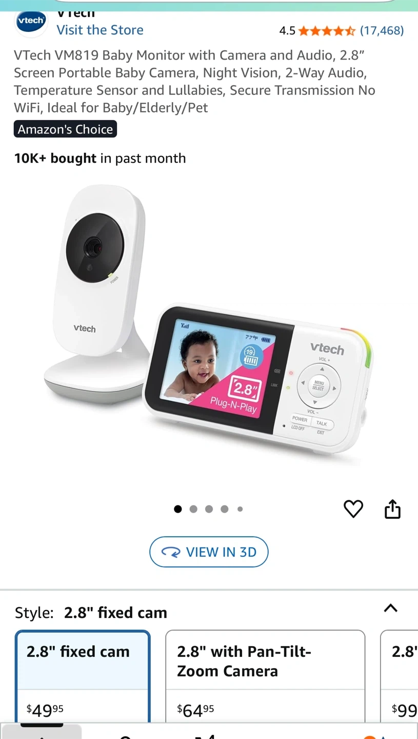 VTech VM819 Baby Monitor with Camera