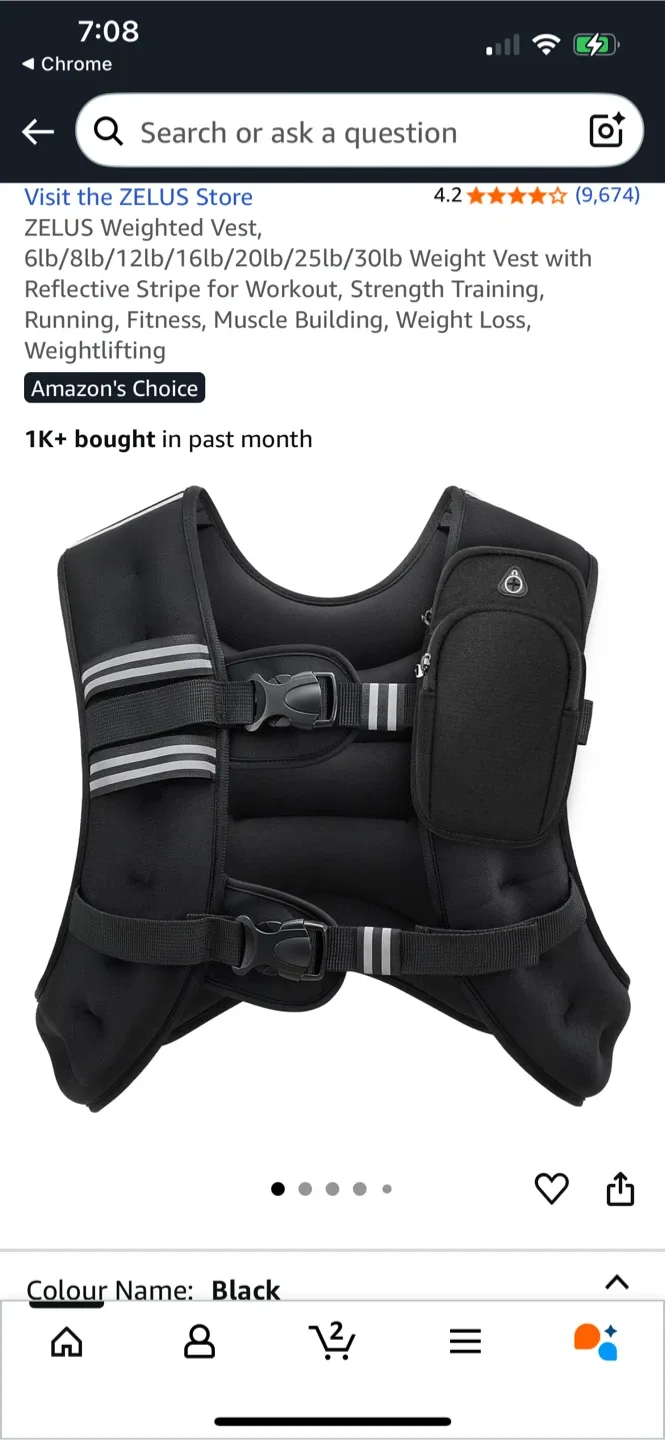 ZELUS 16lb Weighted Vest - Black thumbnail