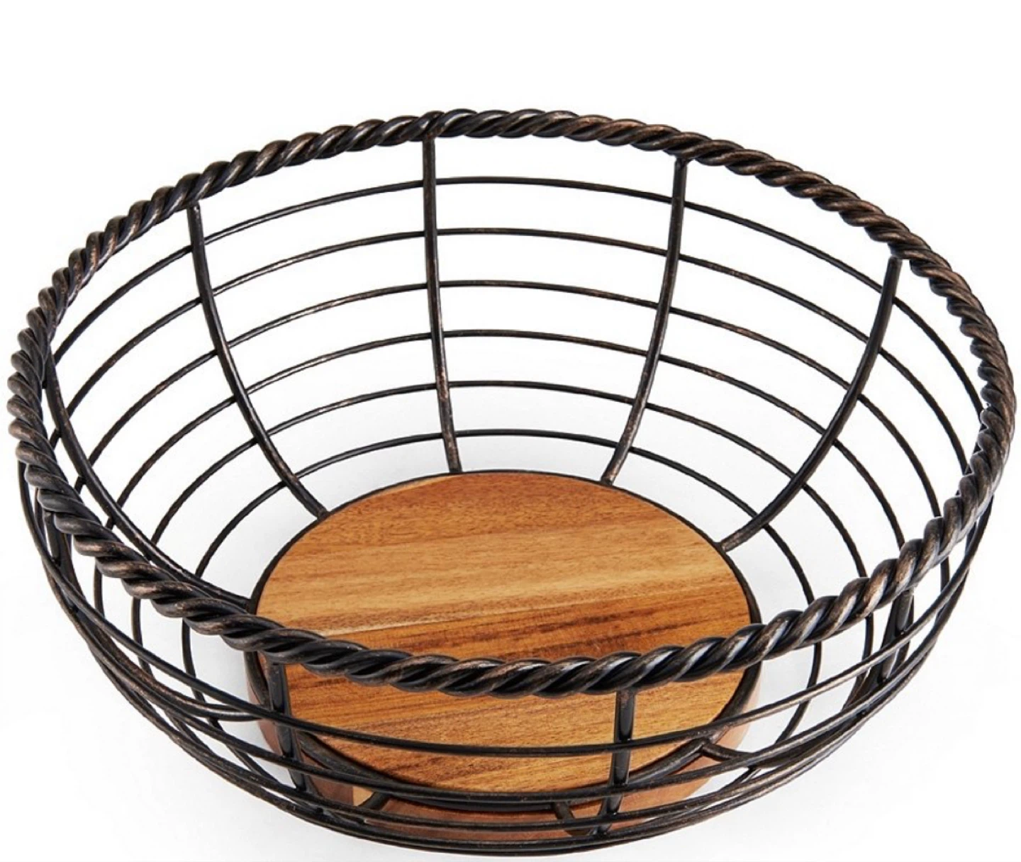 Fruit Basket with Wood Base