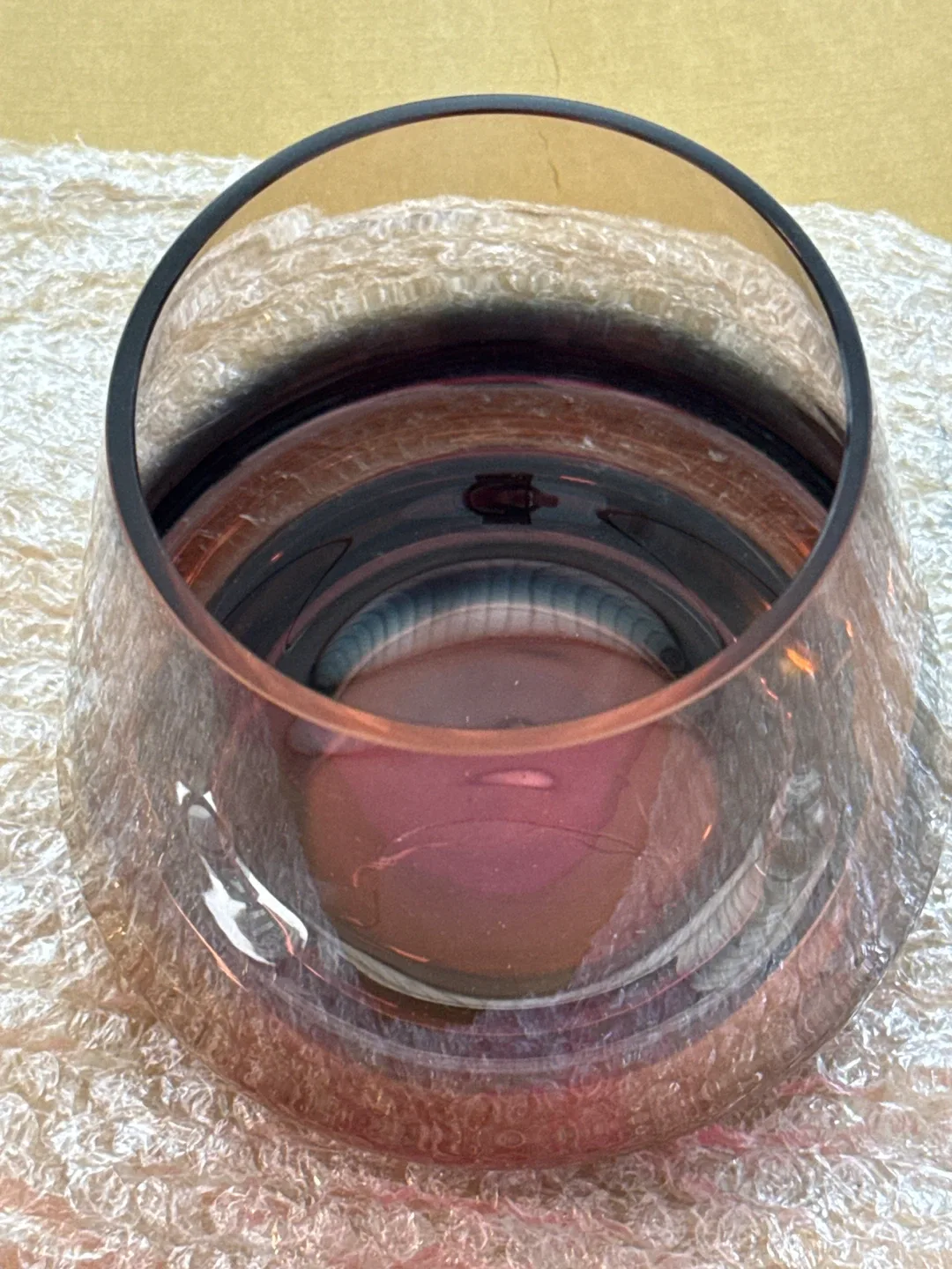 Tea light holder- Mauve Ombre Glass Vase image indicator(4)