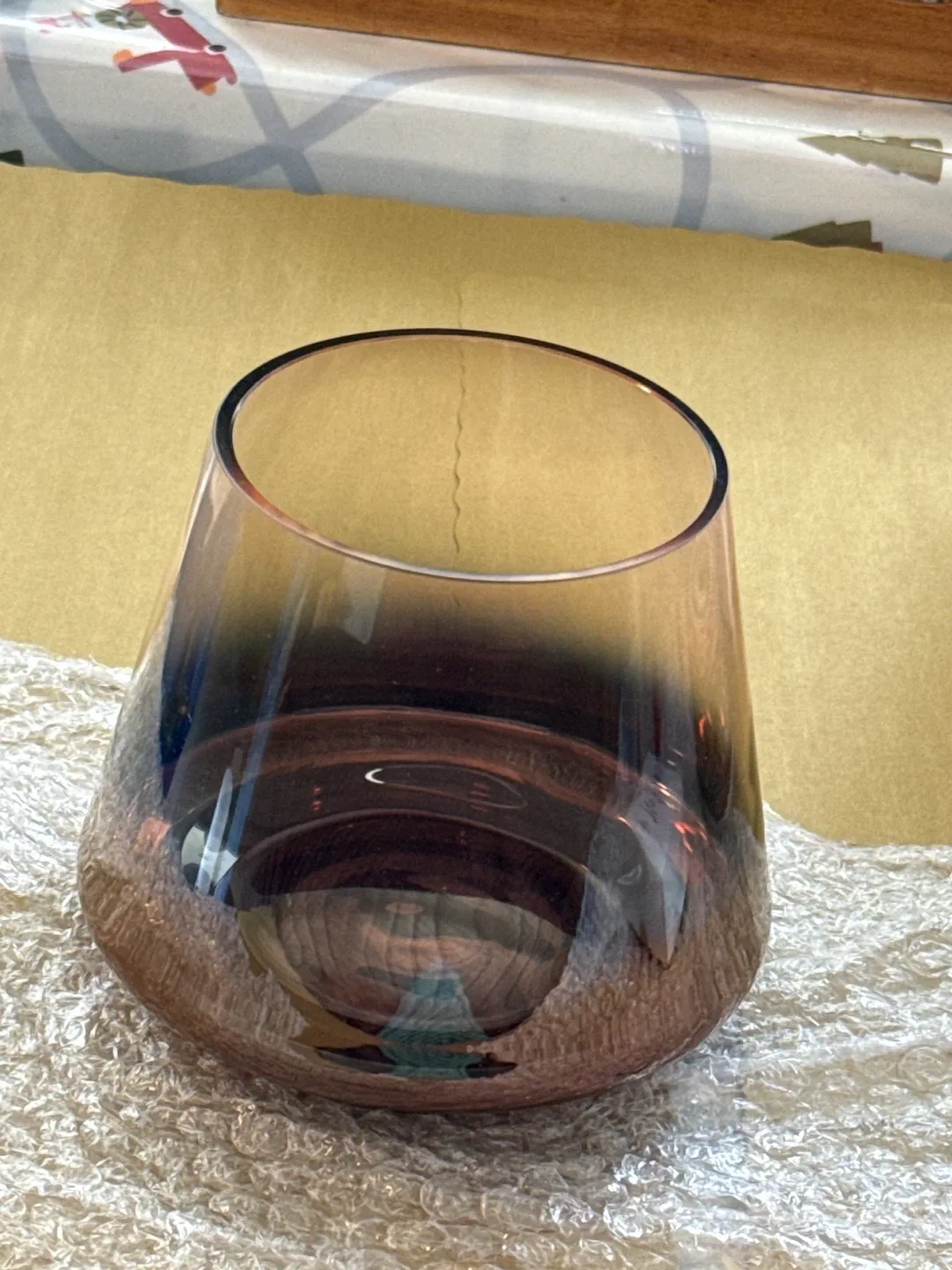 Tea light holder- Mauve Ombre Glass Vase thumbnail