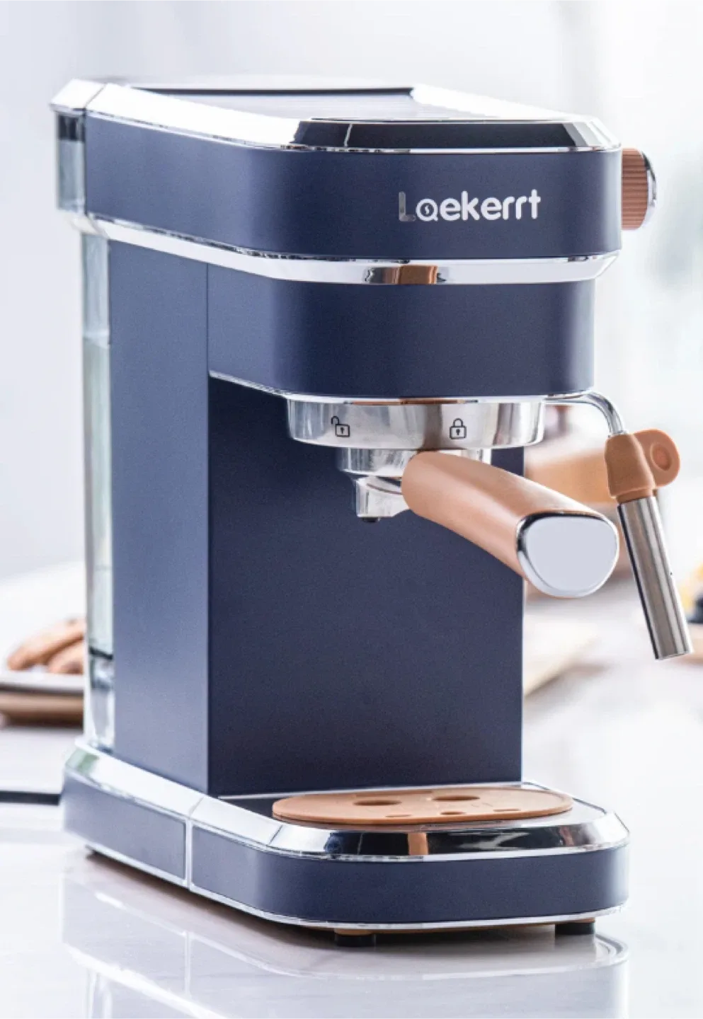 Laekerrt Blue Stainless Steel Espresso Machine image indicator(5)