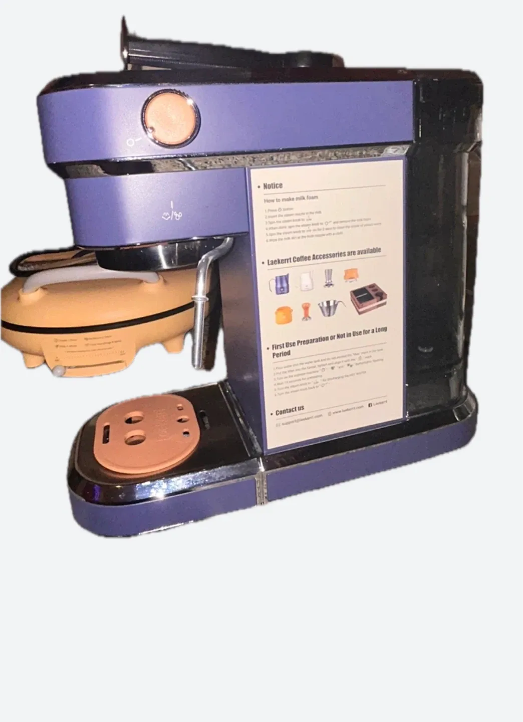 Laekerrt Blue Stainless Steel Espresso Machine image indicator(2)