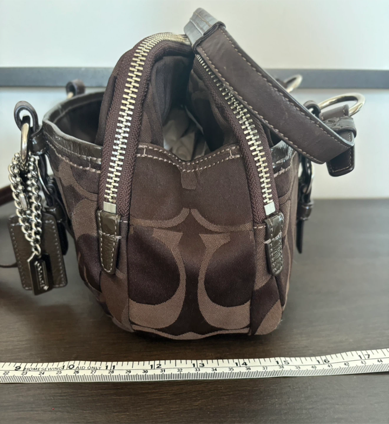 Y2K Vintage Coach Brown Signature Shoulder Purse - photo 3