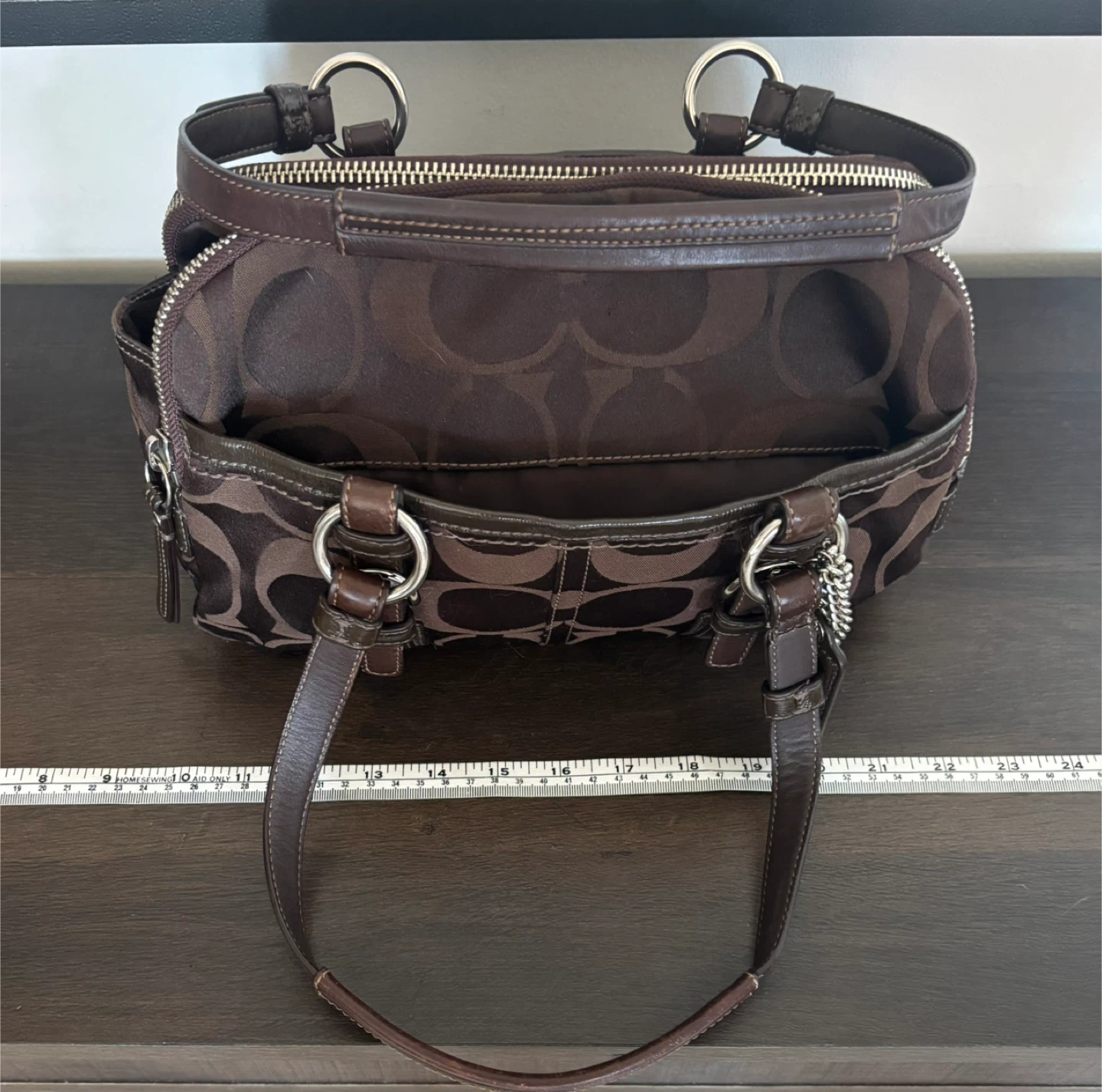 Y2K Vintage Coach Brown Signature Shoulder Purse - photo 2