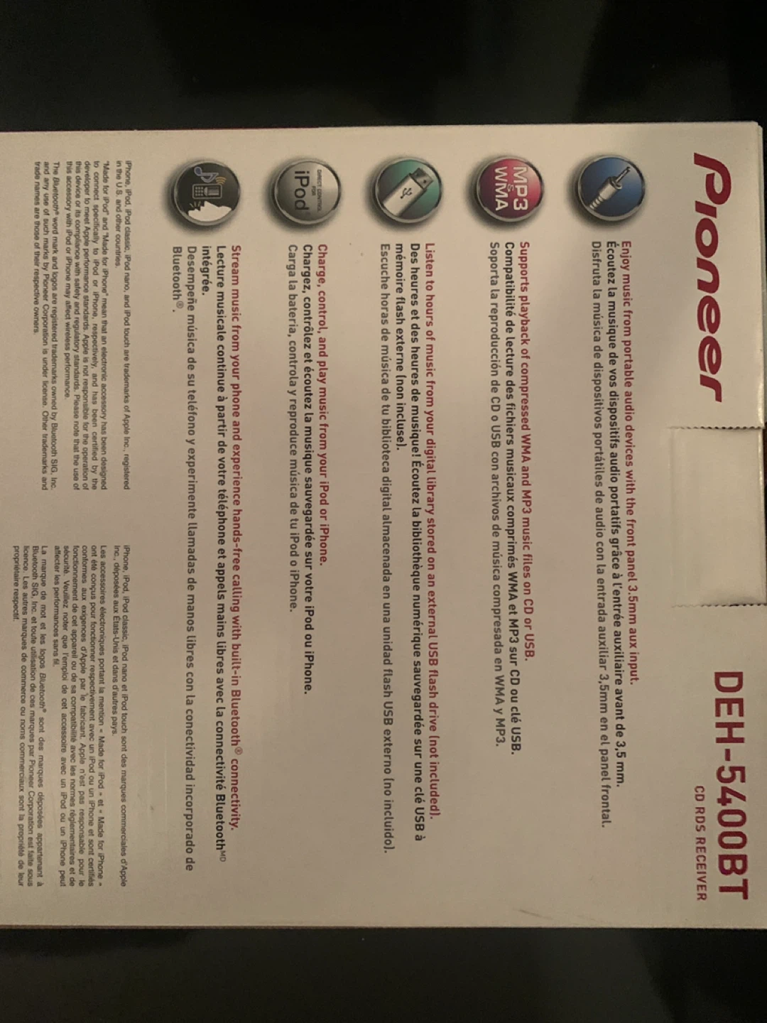 New Pioneer DEH-5400BT CD RDS Receiver - photo 2