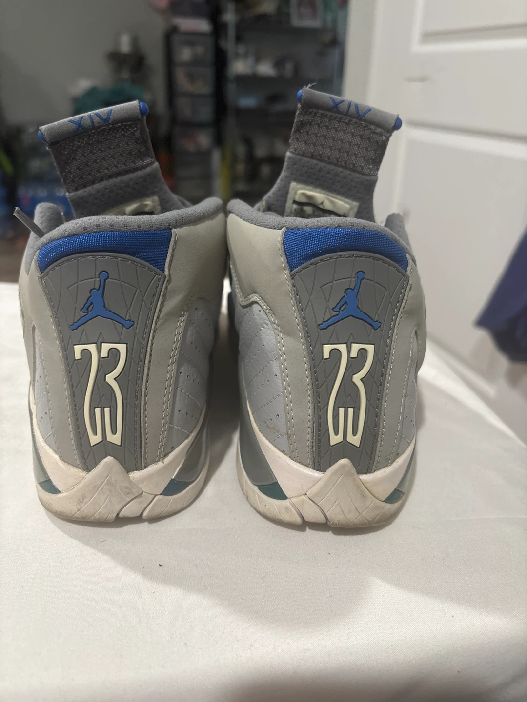 Jordan 14 Retro Grey/Blue Size 5.5Y - photo 4