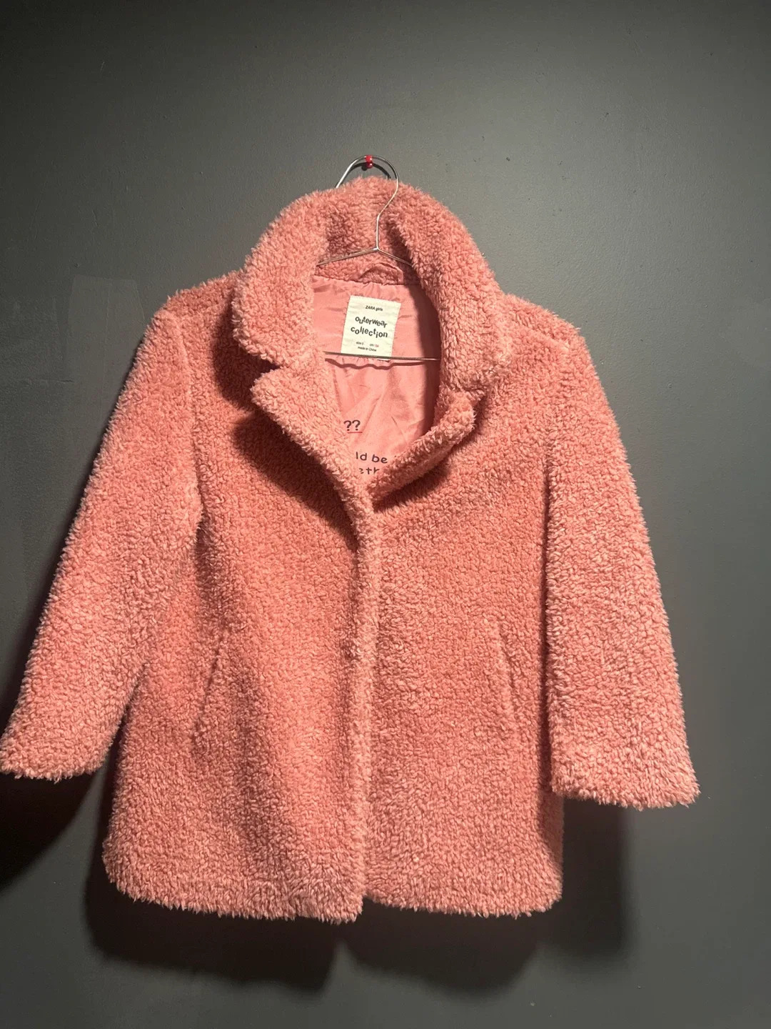 Zara Girls Outerwear Collection Pink Coat, Size 9 image indicator(2)