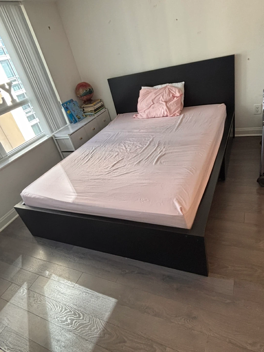 Dark brown Bed Frame with storage