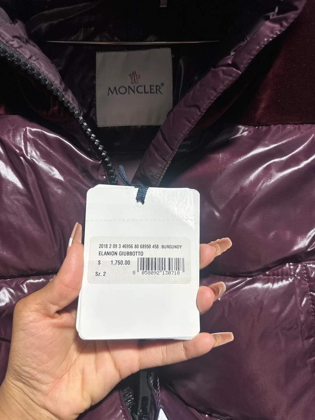 Moncler Elanion Giubbotto Burgundy Size 2 image indicator(5)