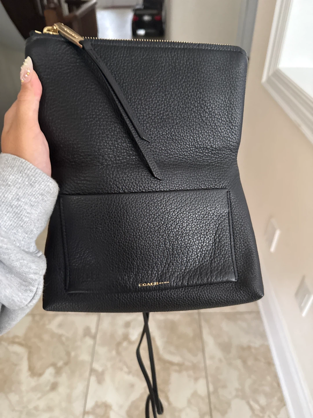 Coach Black Leather Foldover Clutch - photo 2