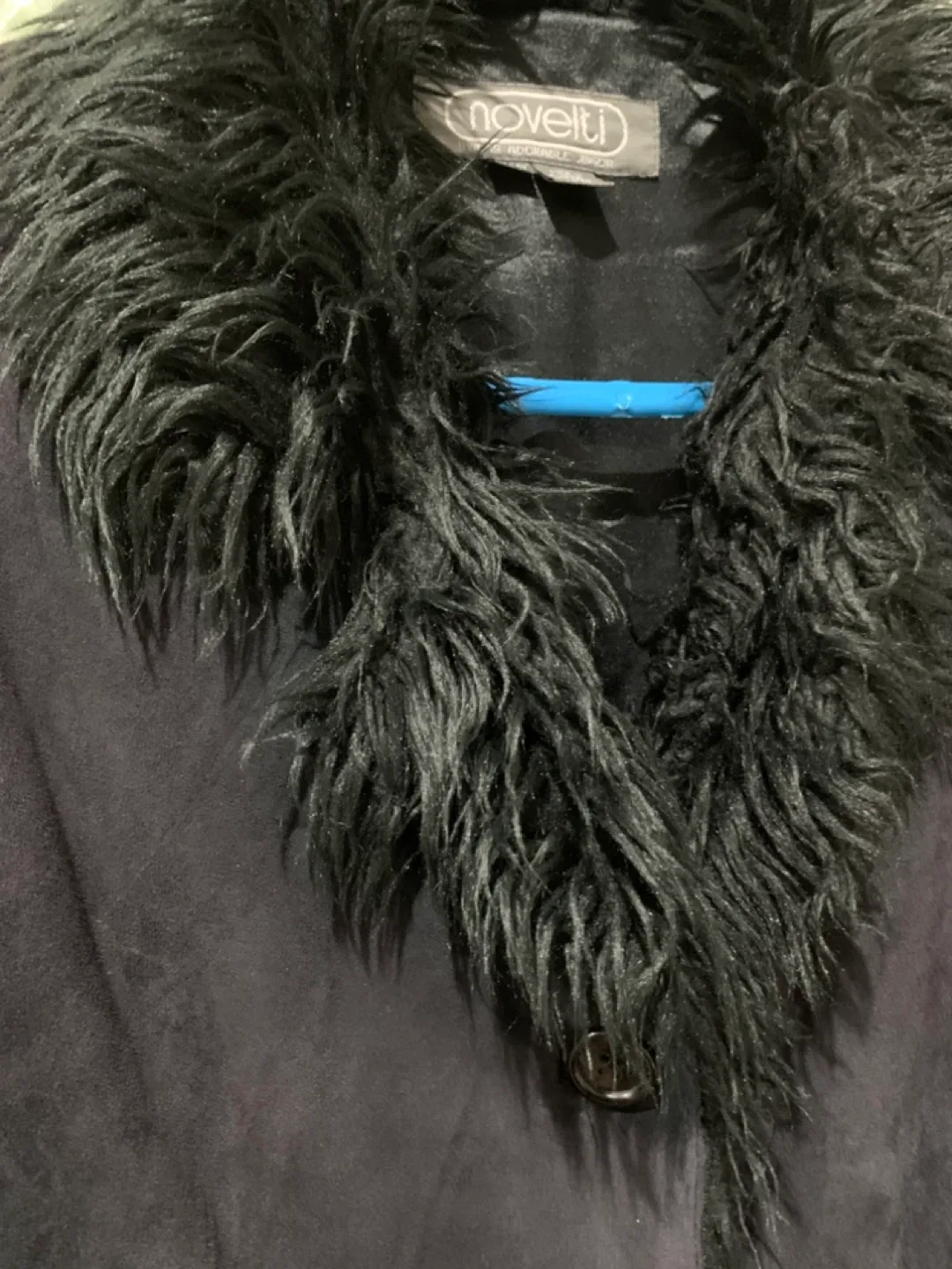 Novelti Black Faux Fur Trim Coat image indicator(4)