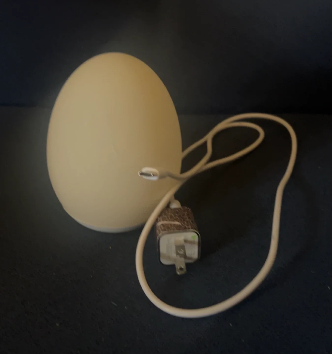 Egg-shaped Bedside Lamp with USB Charger thumbnail