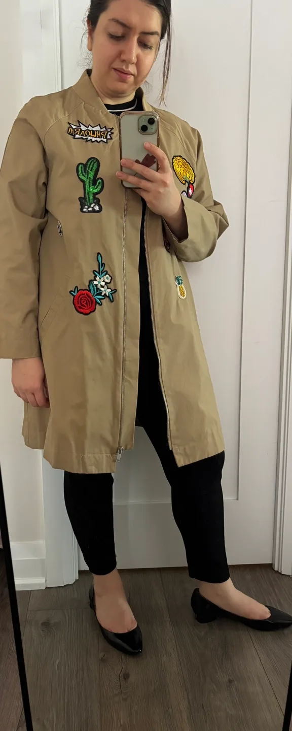 Khaki trench coat image indicator(3)