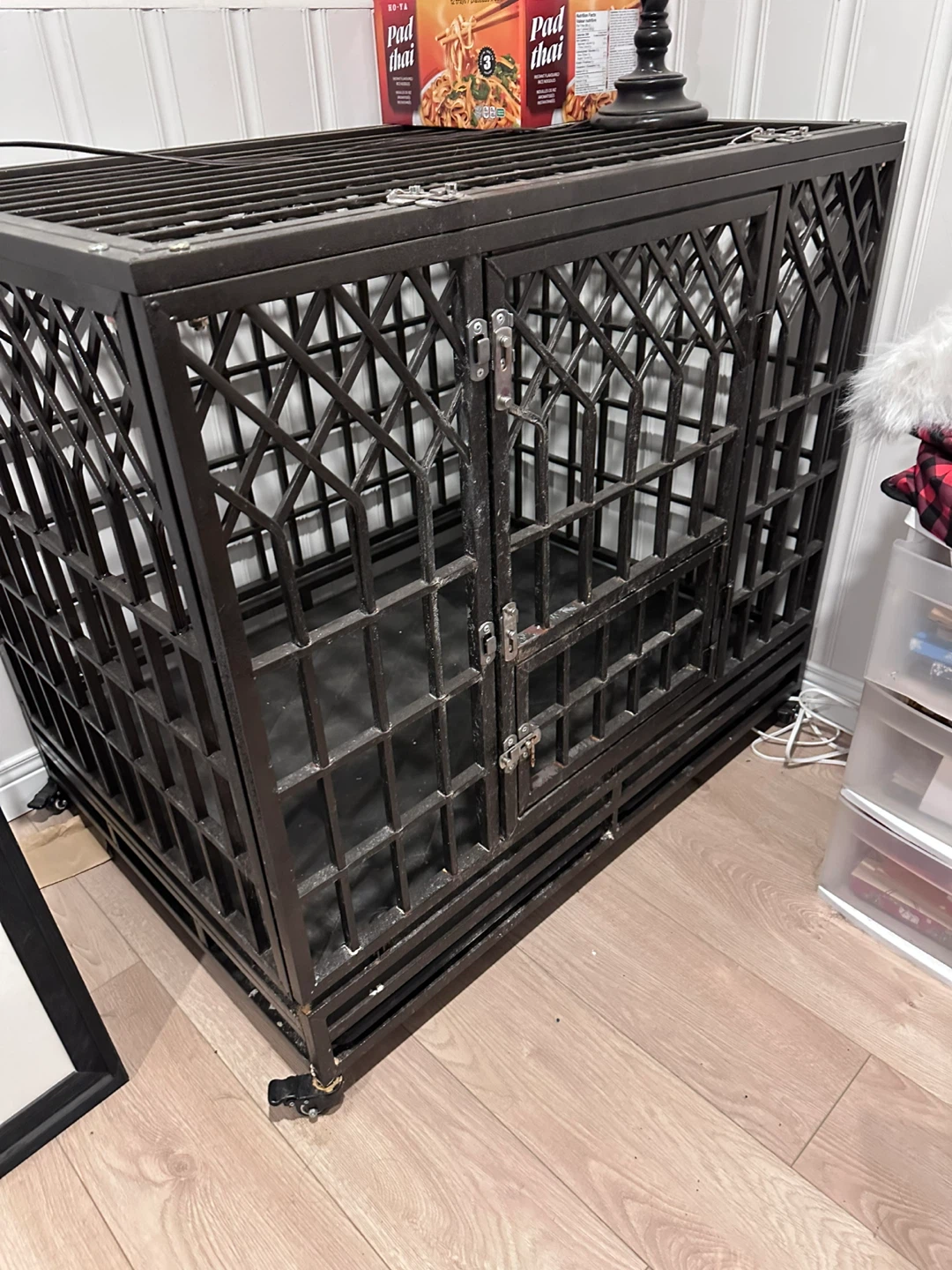 Large Metal Dog Crate - Black - photo 2