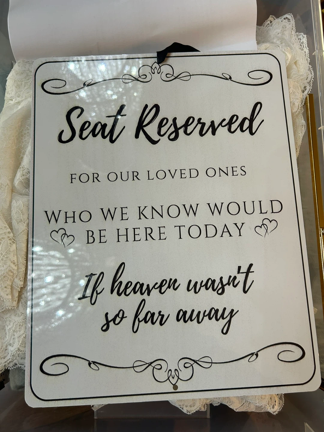Seat Reserved Wedding Sign
