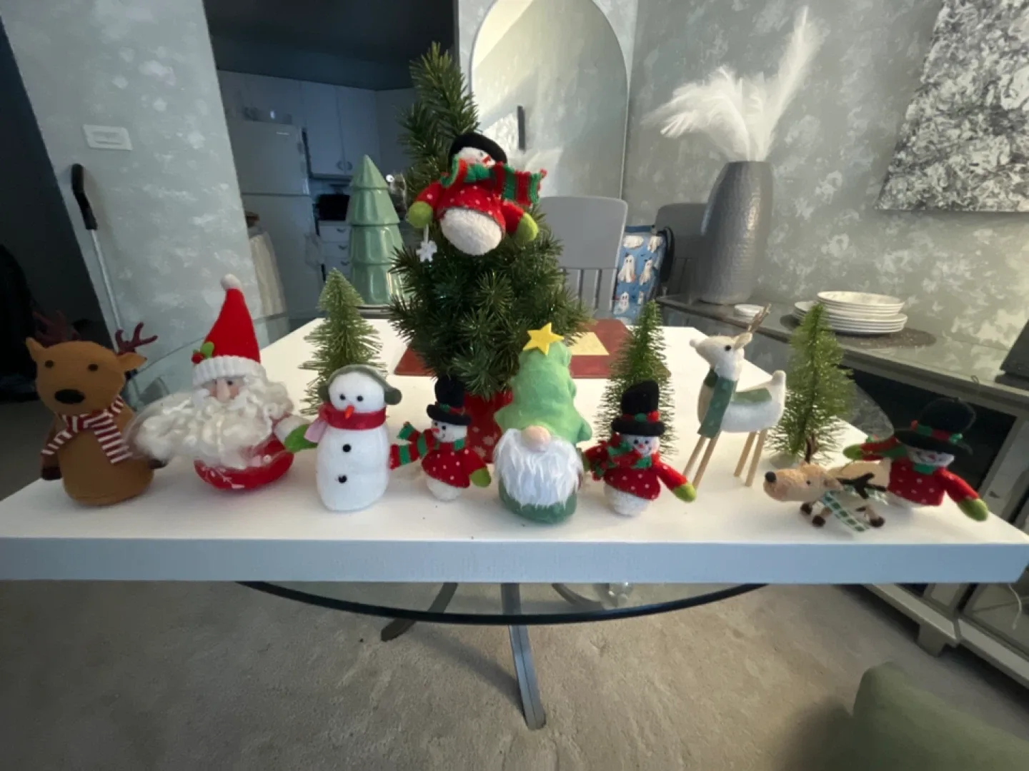 Vintage ornaments w/ tiny trees thumbnail