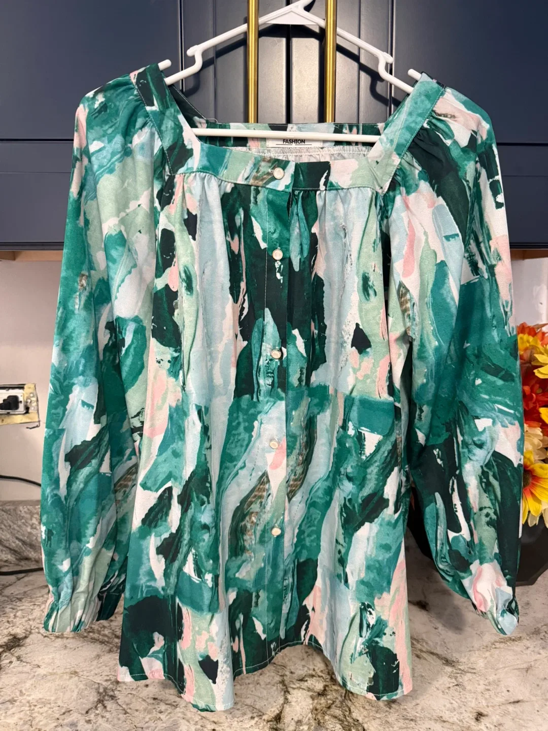 Fashion top - green/blue size M thumbnail