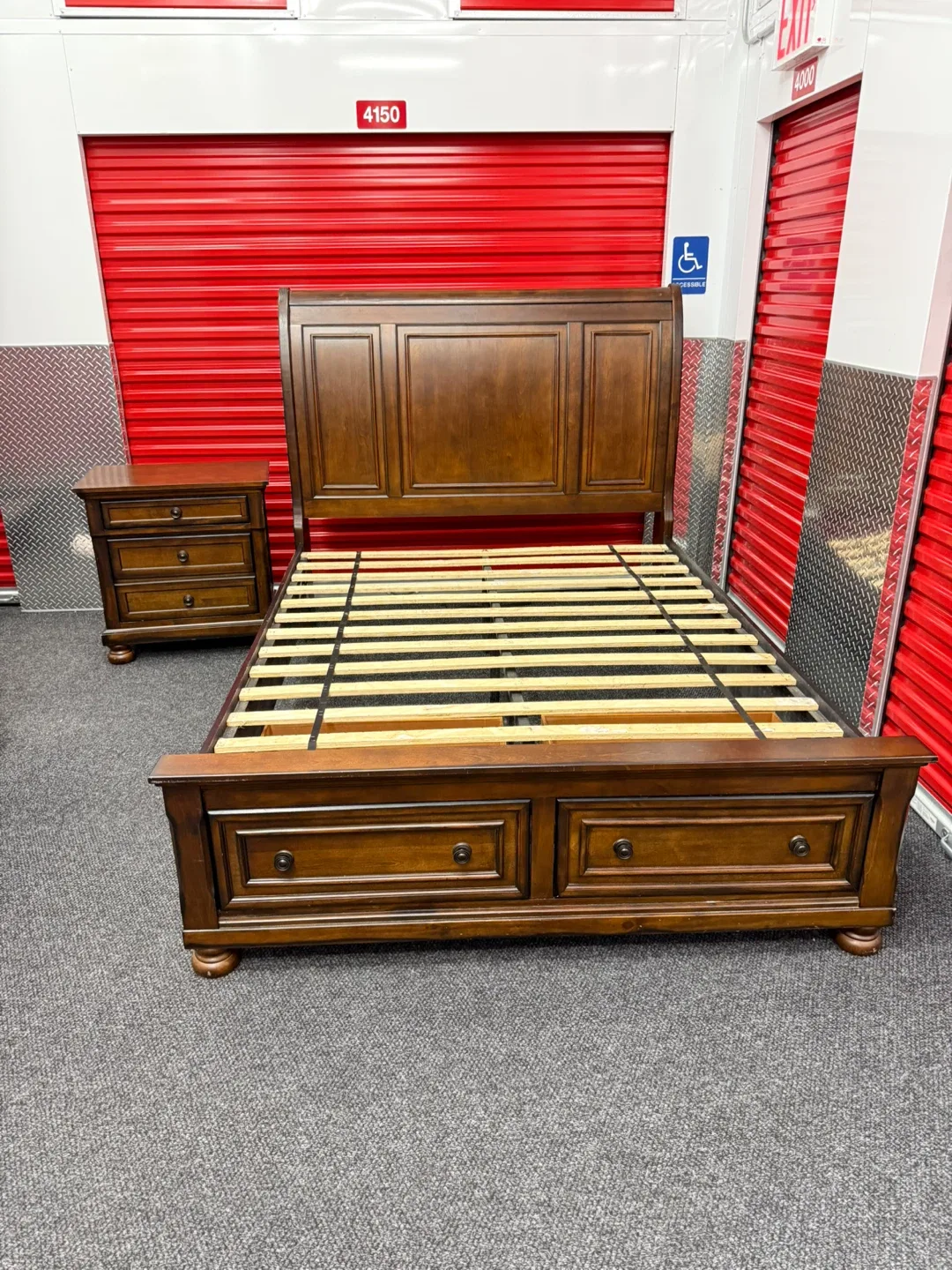 Wooden Bed Frame with Nightstand thumbnail