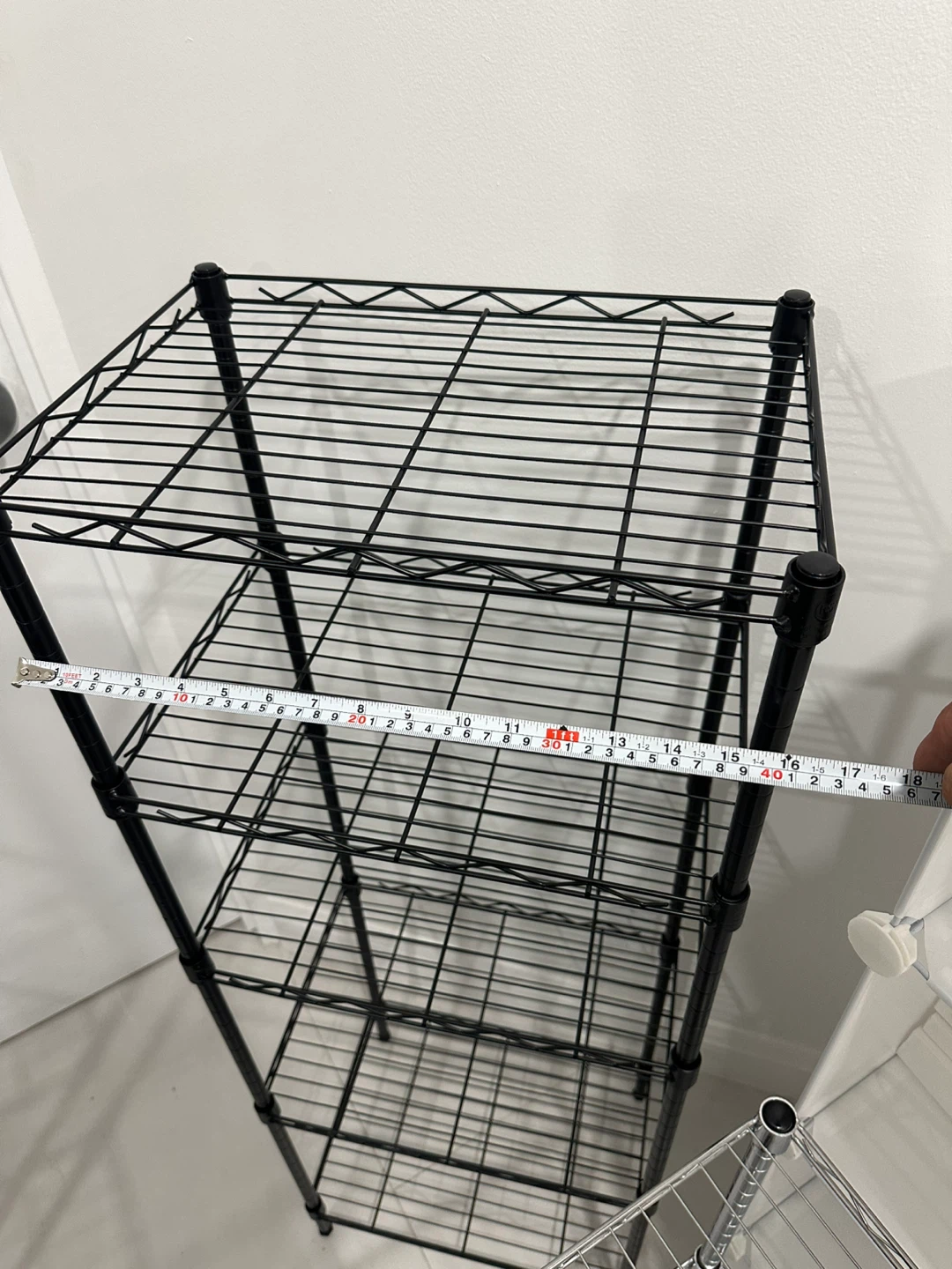 Black Wire Shelving Unit - 18" Wide