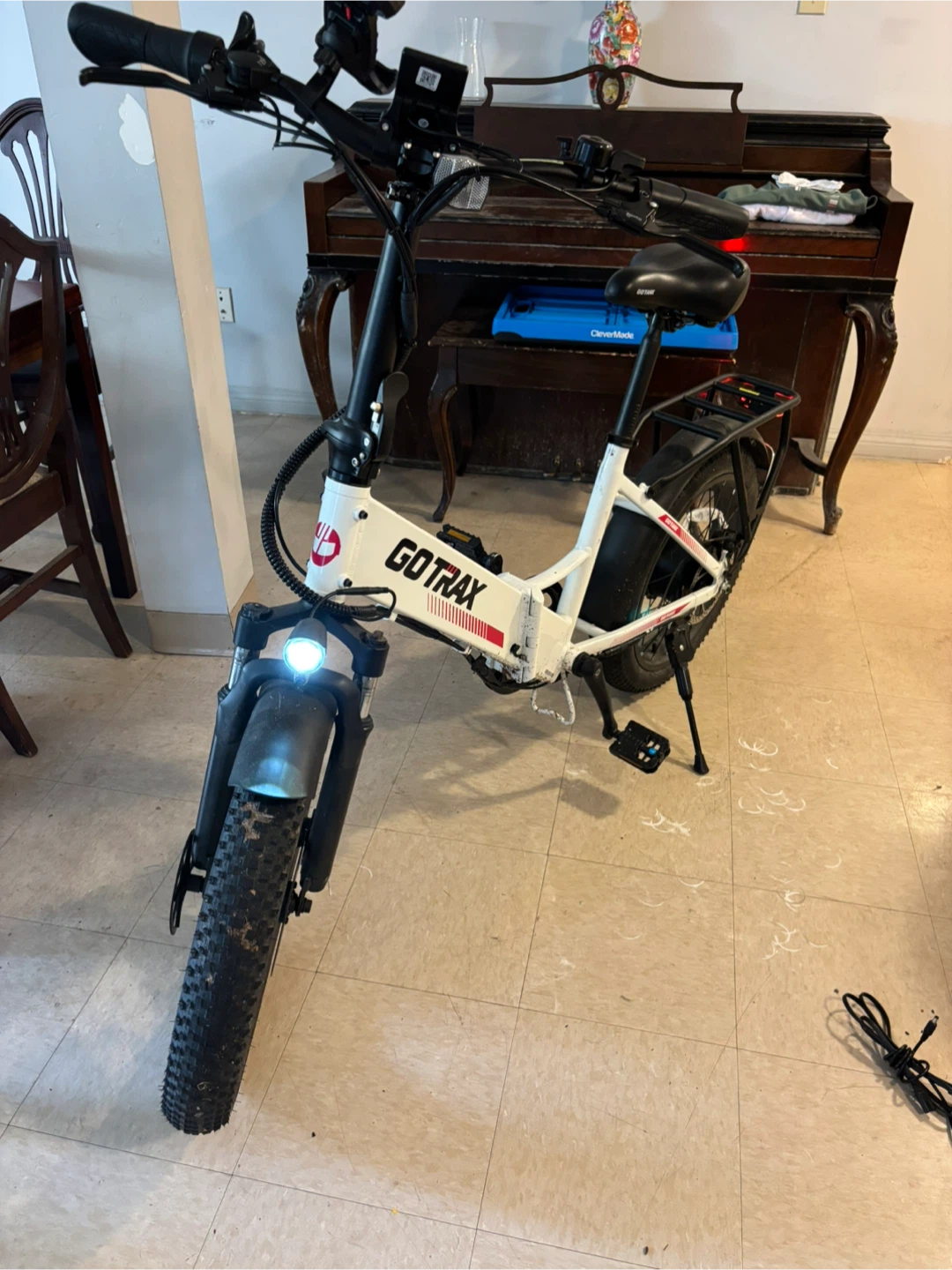 GoTrax Foldable Electric Bike - White - photo 2