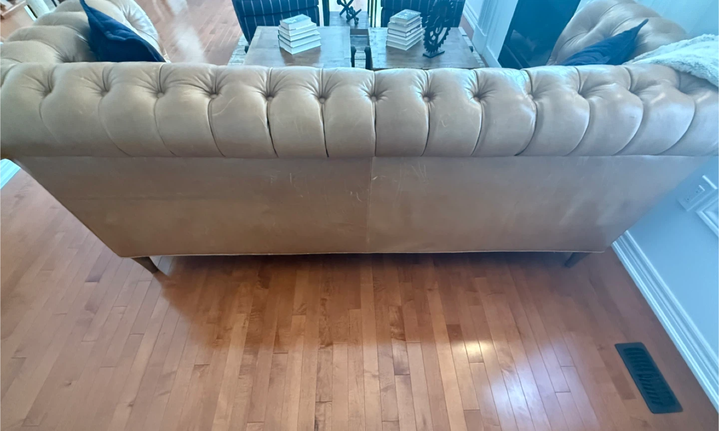 Leather Chesterfield Sofa - Tan - photo 3