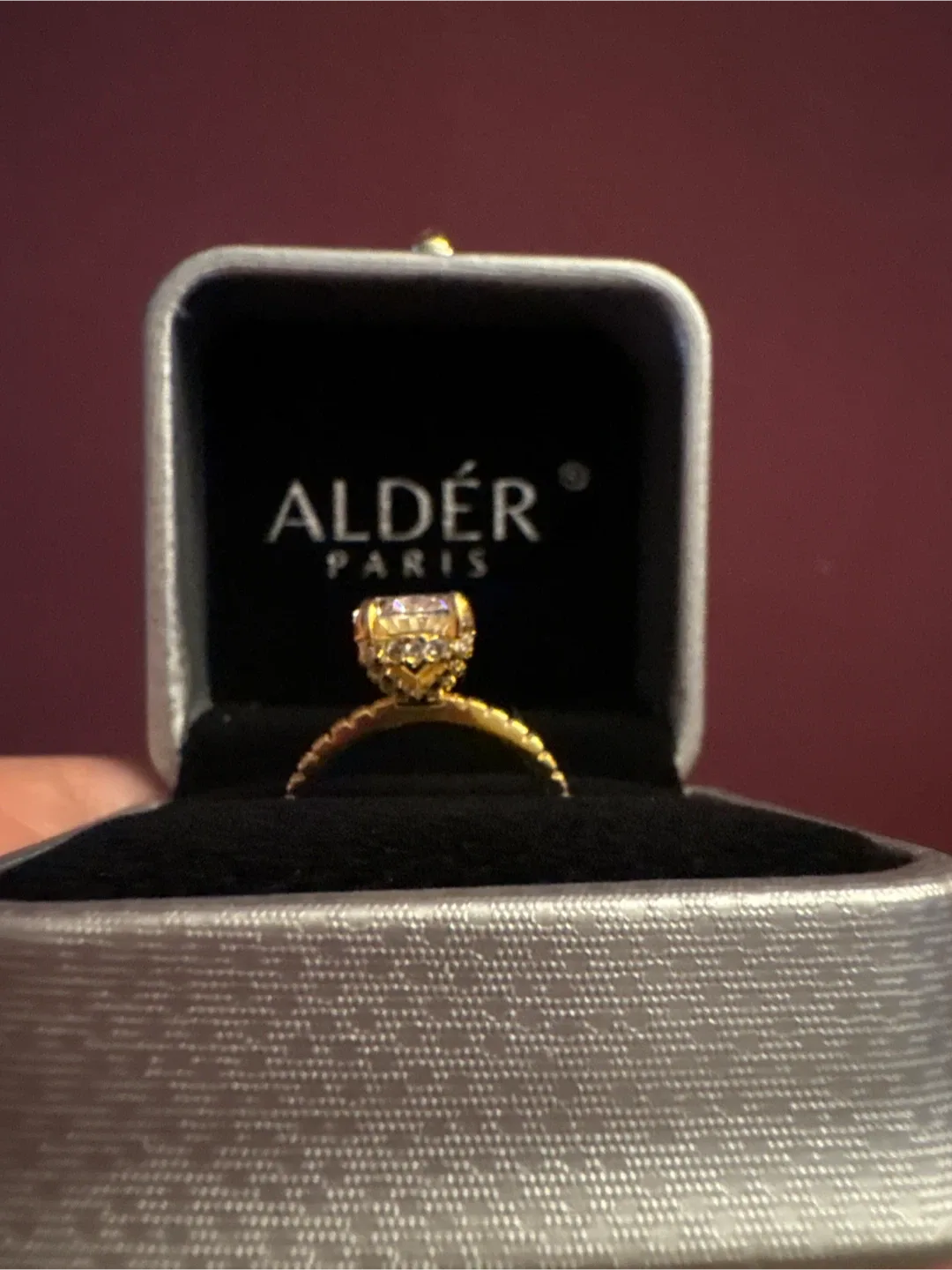 Authentic Gold S925 2 Carat egg shape Moissonite Ring image indicator(2)