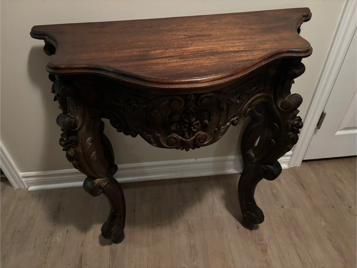 Antique Ornate Wooden Console Table - photo 3