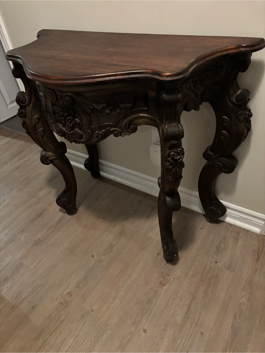 Antique Ornate Wooden Console Table - photo 2