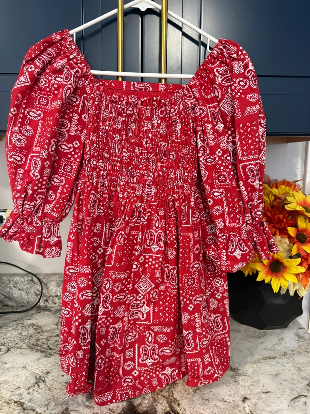 Red Bandana Print Dress size M like new