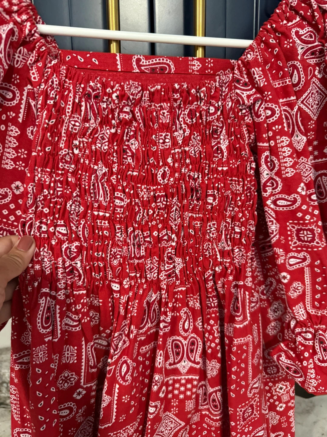 Red Bandana Print Dress size M like new - photo 3