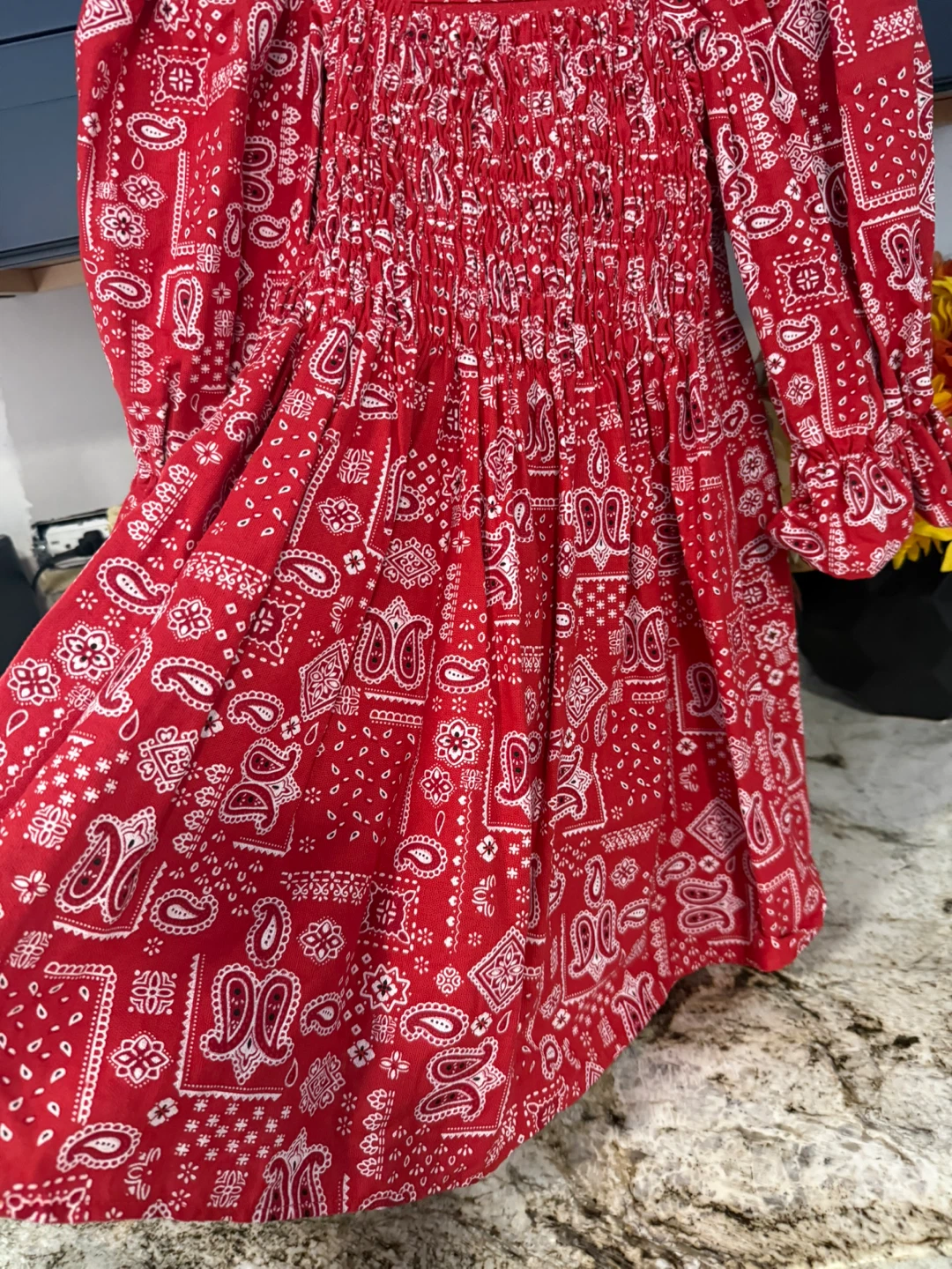 Red Bandana Print Dress size M like new - photo 5