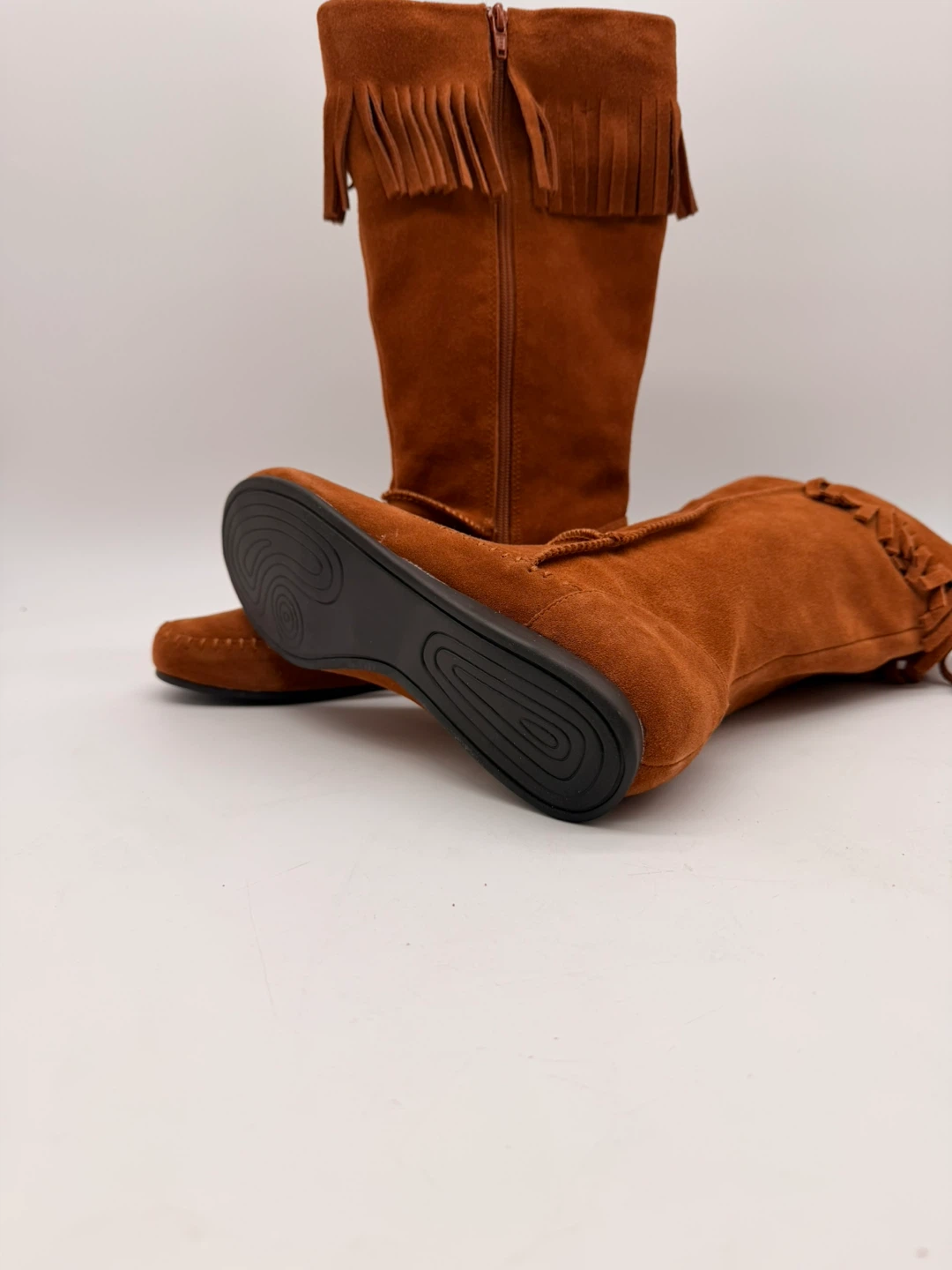 BLEKA Sundancetan Women’s Fringe Mid-Calf Boots Tan Size 8(New) - photo 3