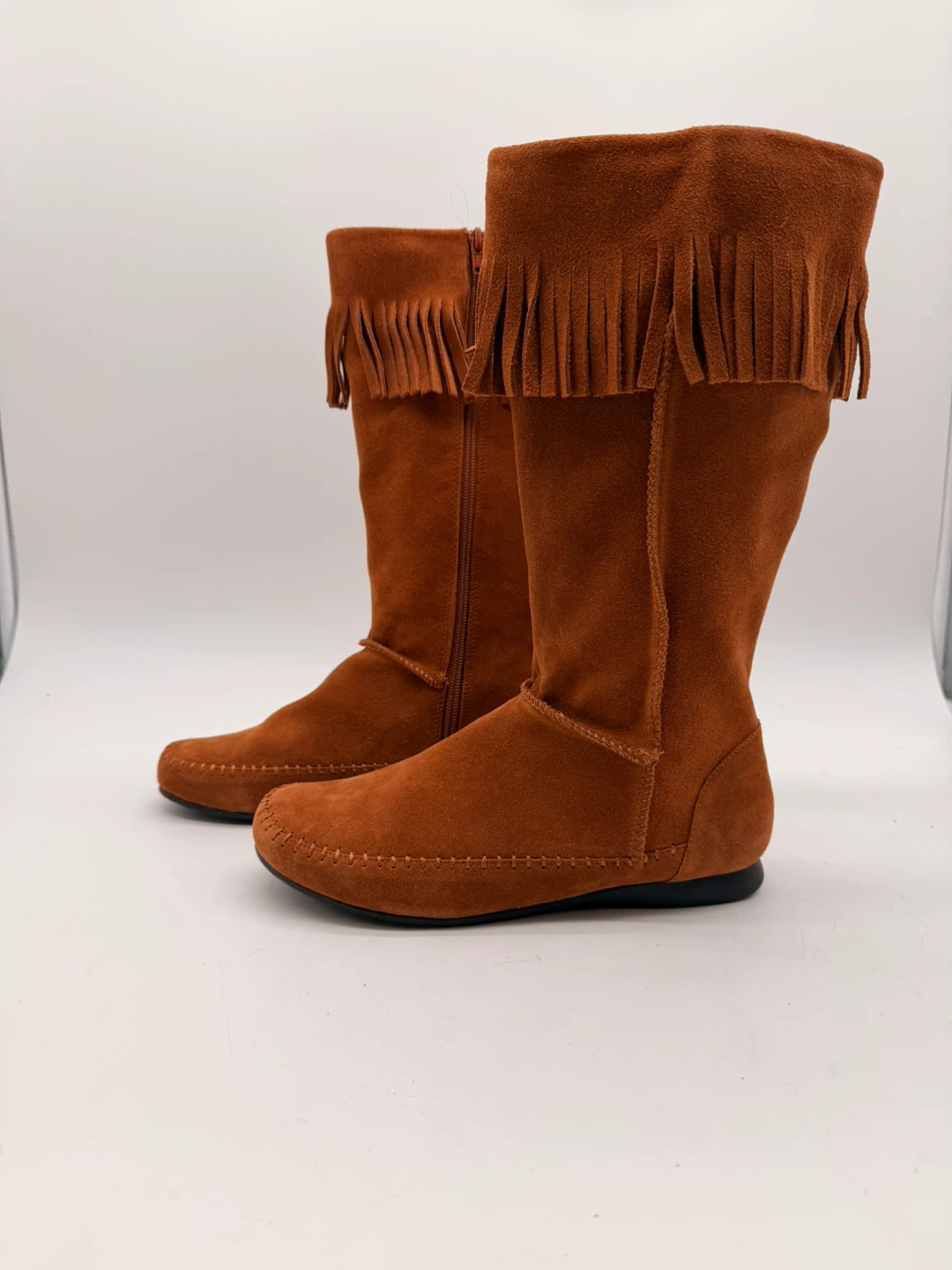 BLEKA Sundancetan Women’s Fringe Mid-Calf Boots Tan Size 8(New)