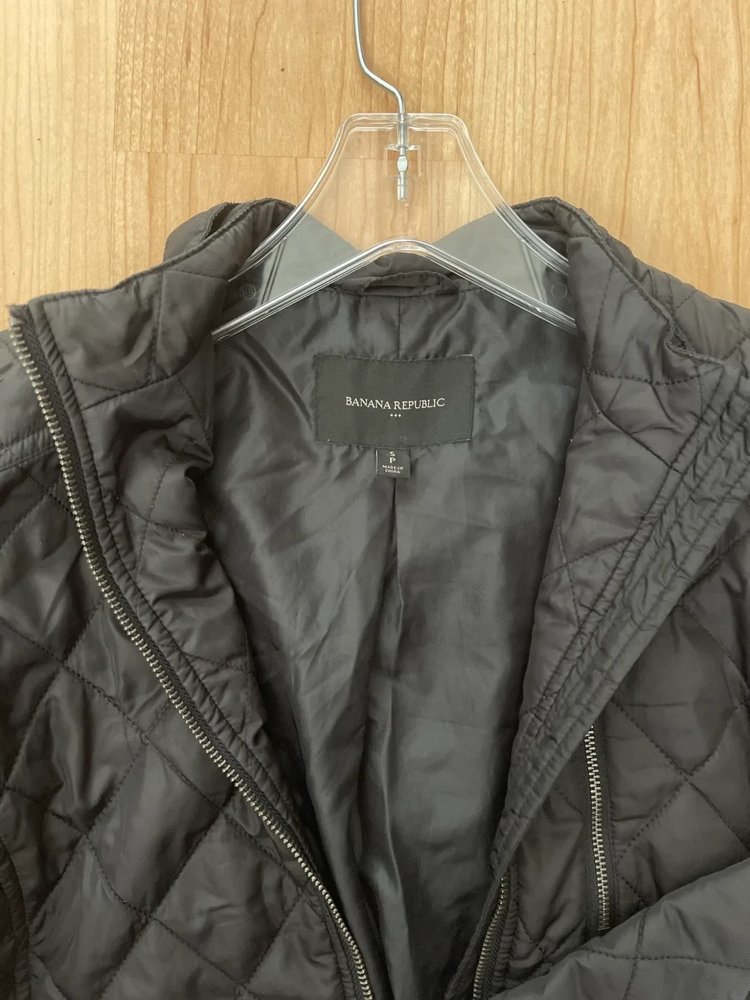 Banana Republic Black Quilted Jacket - Size S image indicator(3)